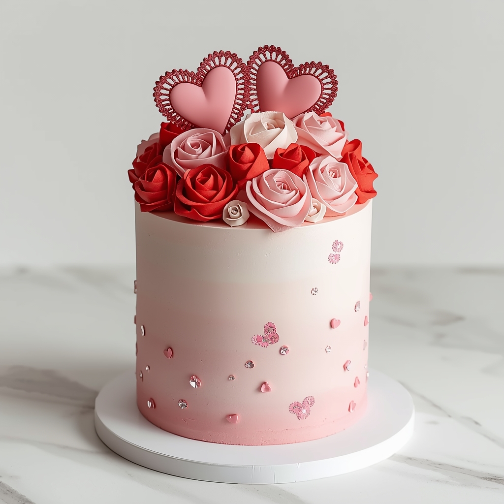blush love romance cake
