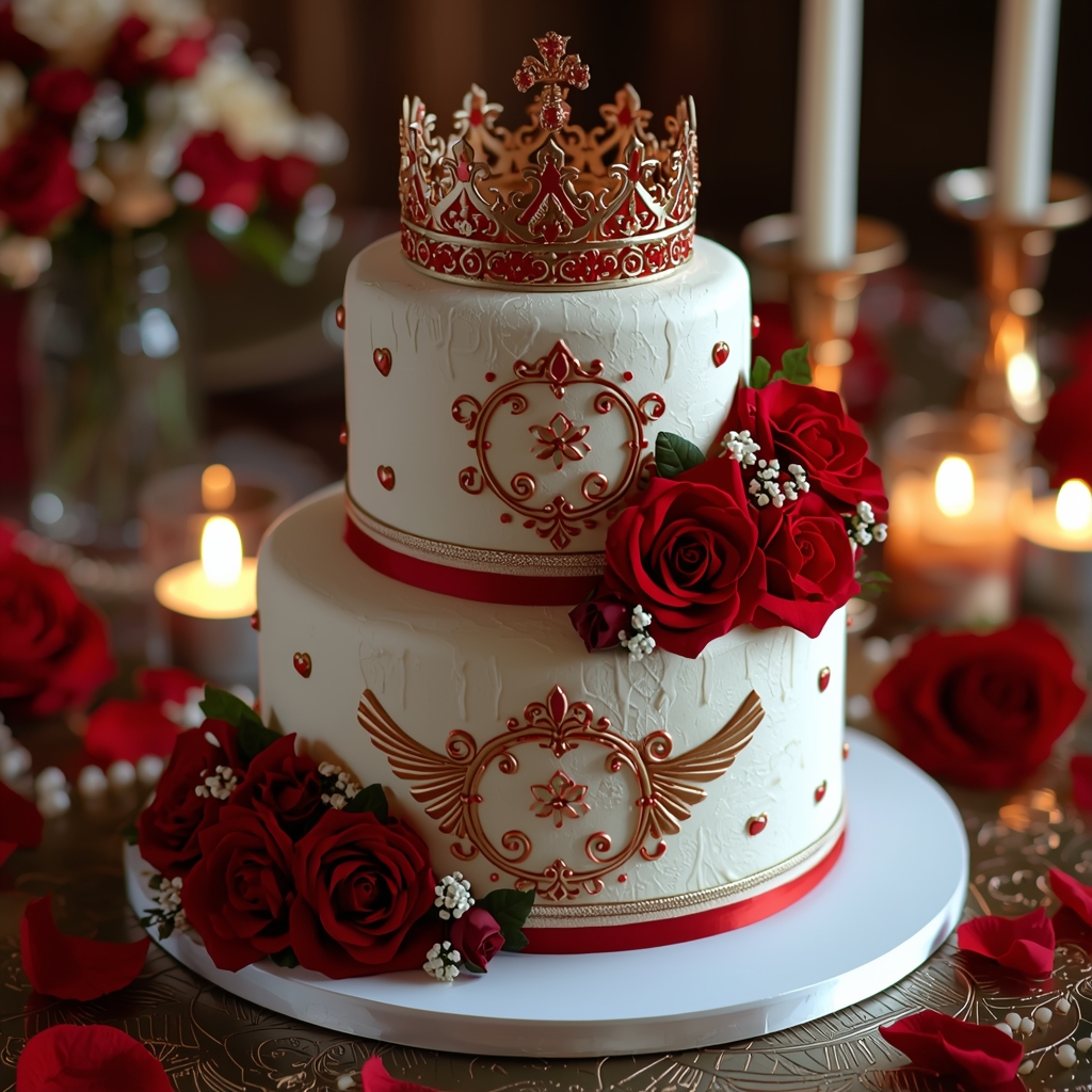 romantic royal design का cake