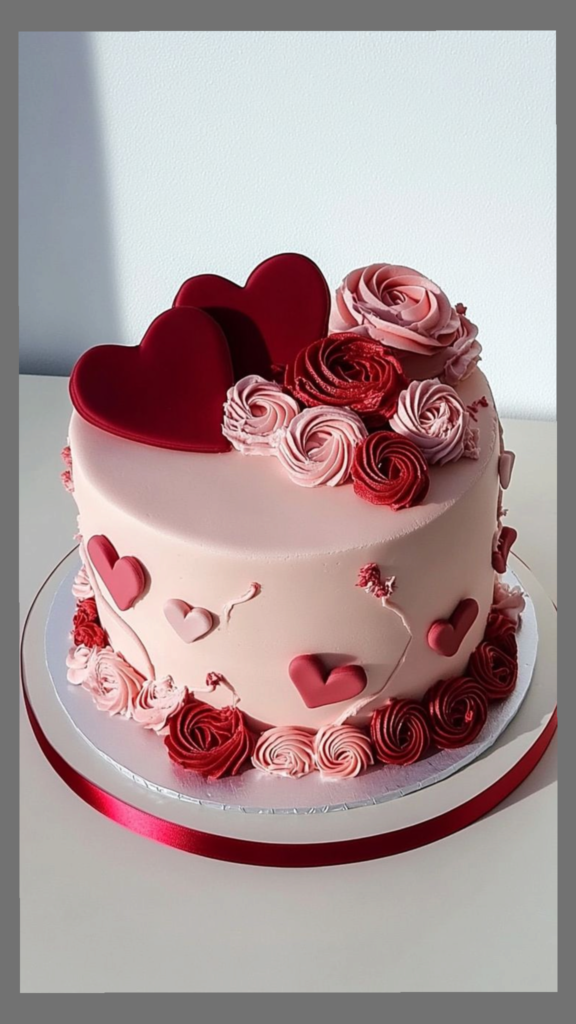 lovely hearts for valentine cake